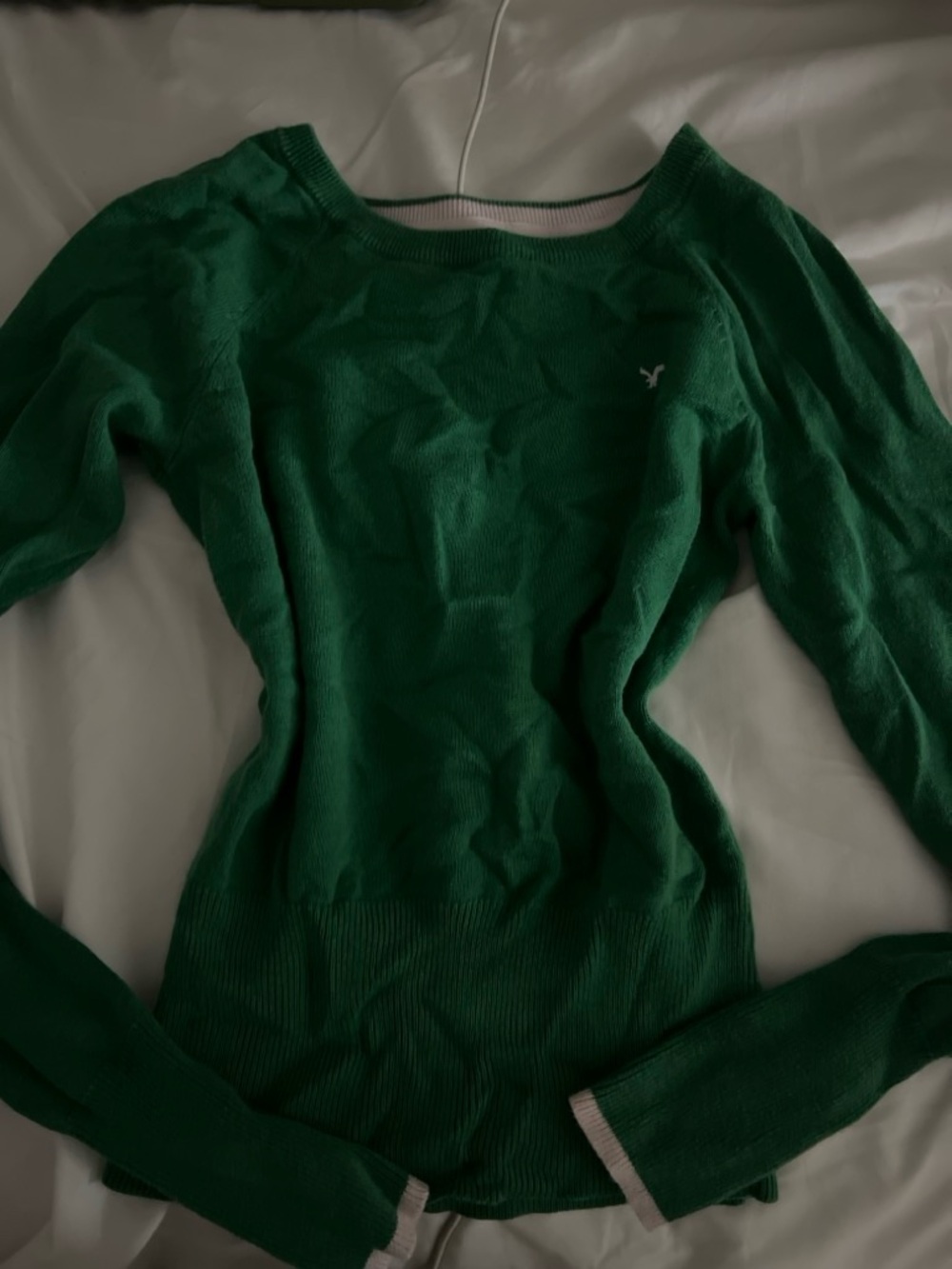 American Eagle Outfitters Emerald Green Scoop Neck Sweater